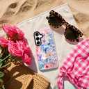 for Samsung Galaxy S23+ Case, Coastal Collage Pattern, Military-Grade Drop Protection, Seaside Daydream Soft Slim TPU Protective Cover with Camera Protection for Women & Girls (BuleSummer)