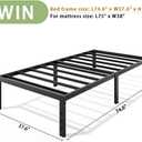 LUMUNANCE Metal Bed Frame Twin Size - 14 Inch Heavy-Duty Twin Platform Bed Frame No Box Spring Needed, Easy Assembly, Noise-Free, Sturdy Mattress Foundation, Underbed Storage Space