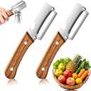 2pcs,Multi-Functional Vegetable Peeler for Kitchen, Ultra-Sharp Stainless Steel Blade with Wooden Handle & Bottle Opener, Ergonomic Fruit and Potato Peeler
