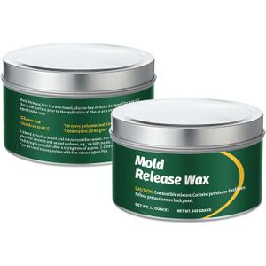 MTLEE 2 Pack 12oz Can Mold Release Wax Mold Release Agent, Inexpensive Edge Wax Out for Candle Resin Silicone Removal Larger Molds, 340g Per Can