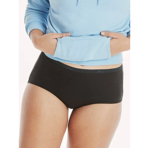 Hanes Briefs 10-Pack Panties Women's Underwear Breathable 100% Cotton All Black, Size 6/Medium