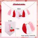 Cherry 1st Birthday High Chair Banner - Sweet One First Birthday Decorations for Girls, Cherry Sweet Yarn Tasse Highchair Banner