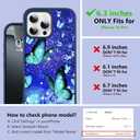 ZIYE Butterfly Case for iPhone 16 Pro Cute Blue Butterflies Pattern Design for Girl Women Drop Protection Anti-Scratch Shockproof Protective Slim Phone Case for iPhone 16 Pro 6.3 Inch