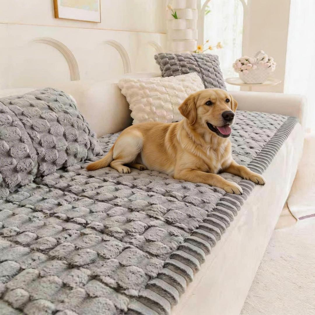 Pet Couch Cover for Dogs Washable Pet-Friendly Dog Sofa Protector for Furniture Boho Pets Mat for Couches and Sofas (27.6x82.7, Light Gray)