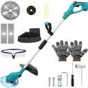 JXQXYN Cordless Weed Wacker for Makita 18V Battery, Electric String Trimmer/Edger Lawn Tool/Brush Cutter with Brushless Motor, Grass Trimmer Kit with Metal Blade & String Line for Garden Yard(Tool Only)