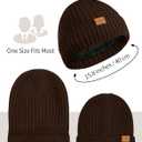 AlisOker Beanie Hat for Men Women, Unisex Warm Winter Knit Cap Soft Fleece Lined Hat (Coffee)