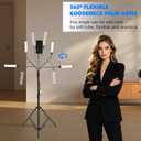 LED Video Light Kit with Four-arms, Studio Light for Video Recording Photography Lighting Kit, Dimmable LED Floor Light for Lash Techs, Estheticians & Tattoo Artists with Tripod Stand&Phone Holder