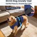 IECOii Calming Anxiety Vest for Dogs, Stretchy Stress and Anxiety Relief Wrap for Storm Fear Travel Loud Noise, Soft Adjustable Thunderstorm Jacket for Anxiety, Dark Blue, Size XL