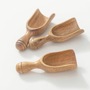 Wooden Scoops for Canisters 2PCS Wooden Scoop for Jars Acacia Wood Scoop Coffee Scoops for Ground Coffee 4.9Med-size Measuring Spoons Kitchen Scooper for Bath Salt & Laundry Multi-Purpose (Acacia Medium 3pcs)