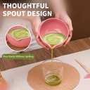 Matcha Whisk Set, 7 Pcs Matcha Kit with Matcha Bowl, Spout, Whisk and Holder, Bamboo Scoop and Stainless Steel Sifter, Japanese Matcha Set for Ceremony, Gift for Matcha Lover, Pink