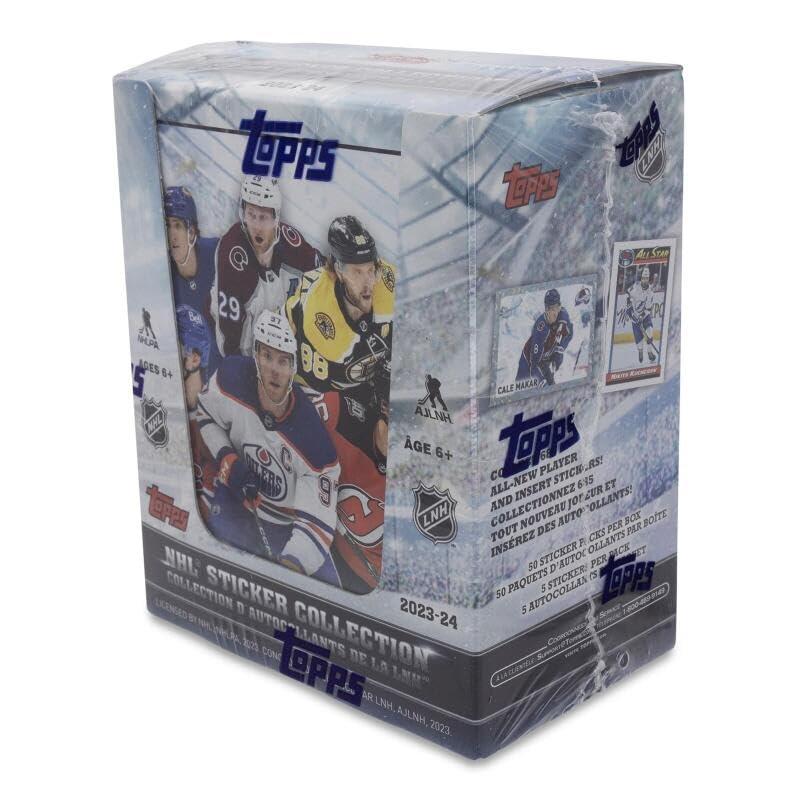2023-2024 TOPPS NHL Hockey Sticker Collection - 50 Packs Per Box