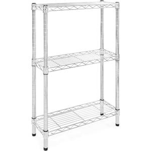 Shelving Inc. 8" d x 24" w Chrome Wire Shelving with 3 Tier Shelves, Weight Capacity 800lbs Per Shelf