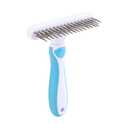 Ordermore Pet Grooming Brush - Undercoat Rake for Dogs, Cats, Dematting Deshedding Brush Comb - Ideal for Thick, Long Hair, Matted Pets - Professional Shedding Tool - Blue