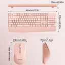 seenda Wireless Bluetooth Keyboard Mouse Combo, COE200 Ergonomic Keyboard with Wrist Rest, Silent Mouse, Multi-Device Connection, Full-Size Compatible for Windows PC Laptop Mac MacBook, Pink