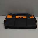 Tool Bag 14'', Thick Outer Pocket Tool Organizer Waterproof, Heavy Duty Tote with Shoulder Strap for Tool Storage, Black & Orange