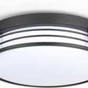 WISBEAM 13 Inch Matte Black Flush Mount Ceiling Light, 23W LED Ceiling Lighting Fixture with 5CCT(2700K/3000K/3500K/4000K/5000K), Dimmable LED Light Fixtures Ceiling Mount for Kitchen Bathroom Hallway (1 Pack)