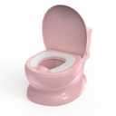 Realistic Potty Training Toilet - Flushing Sounds, Wipes Storage, Disposable Liners, Easy to Clean for Toddler Boys and Girls (Pink)