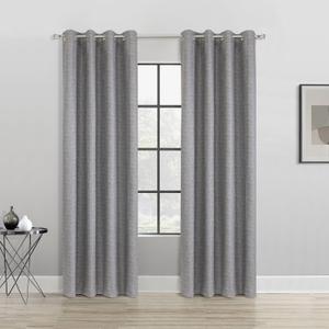 Micah Blackout Grommet Indoor Curtain 52 x 108 in Grey