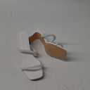 Carcuume Women's Square Toe Two Strap Open Toe Block Heels Sandals Slip On Shoes (9, Pearl)