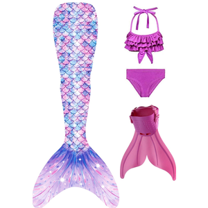 Superband Mermaid Tails with Mono Fin Sparkle Mermaid Swimsuit for Kids Girls 5-6 Years