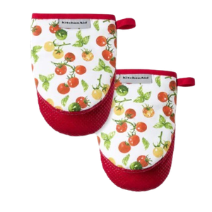 KitchenAid Printed Mini Oven Mitts - Tomato Basil 2 Pack KitchenAid Printed Mini Oven Mitts - Tomato Basil 2 Pack