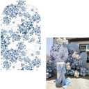 Blue Florasl Arch Backdrop Cover Baby in Bloom Baby Shower Decorations Arch Stand Spandex Covers Afternoon Tea Event Wedding Birthday Party Decors (2.6x6ft Cover,3856)