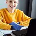 MIG4U Kid's Winter Gloves Warm Magic Stretch Knitted Glove for Children Teens Boys 3/6 pairs (Grey/Navy/Blue-6pairs)