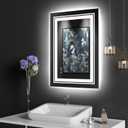 27.6" x 19.7" LED Bathroom Mirror with Lights, Front and Backlit Mirror, Anti-Fog Lighted Vanity Mirror, Stepless Dimmable, 3 Colors LED Mirror (Horizontal/Vertical)