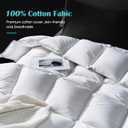 Goose Feather Down Fiber Comforter Queen Size, 100% Cotton Cover Ultra Soft Fluffy Duvet Insert Queen, All Season Luxurious Hotel Bedding Comforter, White 90"x90"