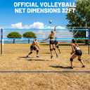 Outdoor Portable Volleyball Net Set with Anti-Sag Winch System,PU Volleyball,Pump,Height Adjustable Steel Poles,Boundary Line and Waterproof Carry Bag for Backyard, Beach, Lawn