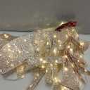 48 Inch 2.5D Gold Lighted Christmas Deer Decorations 3-Piece Outdoor Holiday Decorations Reindeer Set with 145 Warm White LEDs, Large Yard Display for Garden, Storefront