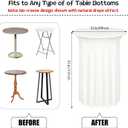 Kochorie 4 Pieces Cocktail Table Skirt 32 x 43 Inch Round Cocktail Tablecloths with Skirt Spandex Stretch Table Covers for Wedding Banquet High Top Tables Bar Party Decor (Ivory)