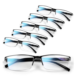 6 pack Executive Style Reading Glasses Men - Durable Readers with 99% Blue Light Blocking - Comfortable Fit with TR90 Frames
