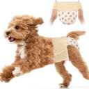 Ambreview Dog Diapers Female, Disposable Diapers for Female Dog with Stretchy Waist, Pull Up Puppy Wraps for Doggie in Heat Period Super Absorbent Leak-Proof Doggy Diaper for Dogs 10PCS, XL 