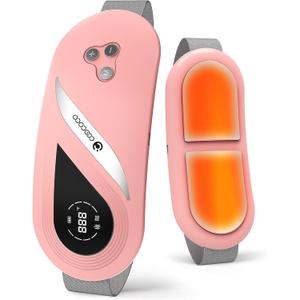 2025 Upgraded Heating Pad for Period Cramps, FSA Eligible Fast Heating Pad with 2X Larger Heating Areas, CooCoCo Cordless Waist Belt for Menstrual Cramp Relief (Pink)