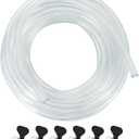 25 Feet - Hgkeke Kegerator Beer Line 3/16 Beer Line Vinyl Tubing Keg Beer Line Replacement Kit Kegerator Tubing with 6 Pcs Beer Line Clamps, Keg Hose for D Coupler, Draft Beer Tower Beer Dispensing