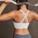 RUNNING GIRL High Impact Sports Bra for Women,Criss-Cross Back Top with Moulded Cups Womens Sports Bra High Support (Gray, M)
