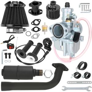 YOXUFA VM22 Carburetor 212cc Exhaust Muffler Stage 2 Kit Replacement for 224cc 196cc Coleman CT200U BT200X Baja MB200 KT196 Mini Bike Go Kart 6.5HP GX160 Engine Parts Mini Bike Throttle Assembly