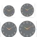 cicininc Wall Clock, 12 Inch Wooden Silent Non-Ticking, Decorative Battery Operated Wall Clocks for Bedroom, Kitchen, Home, Living Room, Office, School, Hotel (Gray)