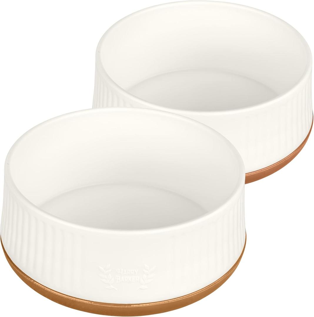 Harry Barker Small Plastic Modern Dog Bowls - 2 Pack