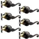 Elegant Oil Rubbed Bronze Interior Door Handles for Closet and Hallway, 6 Pack Passage Door Handle Lever with Modern Style and Durable Finish