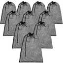 TecUnite 10 Pcs Mesh Laundry Bags with Drawstring Multicolor Mesh Sack Bag Nylon Gift Dishwasher Bag with Sliding for Storage Clothes Socks Jewelry Gifts Toys Fruit(12 x 16 Inch,Black)
