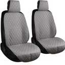ENOGE Front Car Seat Covers, Linen Car Seat Cover, Driver Seat Protector with Soft & Breathable Cloth Fabric for All Seasons Universal Fits Most Automotive, Van, SUV, Truck (Gray, 2 Front)