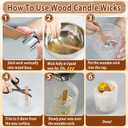 Multiwins 130 Pcs Candle Wicks for Candle Making Kit: 100 Cotton & 30 Wood Wicks with Complete Tool Set (Wick Holders, Wick Stickers, Candle Tabs, Tweezers, Pen), for Soy Beeswax DIY Candles (4 inch)