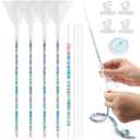 NOWHYX 4 Pack Beading Funnel Bracelet Making Kit, with 1Roll Crystal Elastic String Clay Bead Beading Tools Kit for 0.24" Clay Beads for Jewelry Making, Bracelets, Necklaces(Color:Transparent)