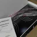 AMZCHEF Double Induction Cooktop with Removable Griddle Pan Non-stick, 1800W 2 burner Portable Induction Stove With Sensor Touch 9 Power Levels, 99 Min Timer, Iron Grey