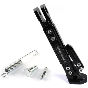 Universal Motorcycle Kickstand Height Adjustable CNC Aluminum Alloy Side Stand for Electric Scooter Motorbike Mini Pit Dirt Bike Black