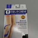 Truform 20-30 Mmhg Compression Stockings for Men & Women, Thigh High Length, Dot Top, Closed Toe, Black, Large (20-30 Mmhg) (Large (1 Pair))