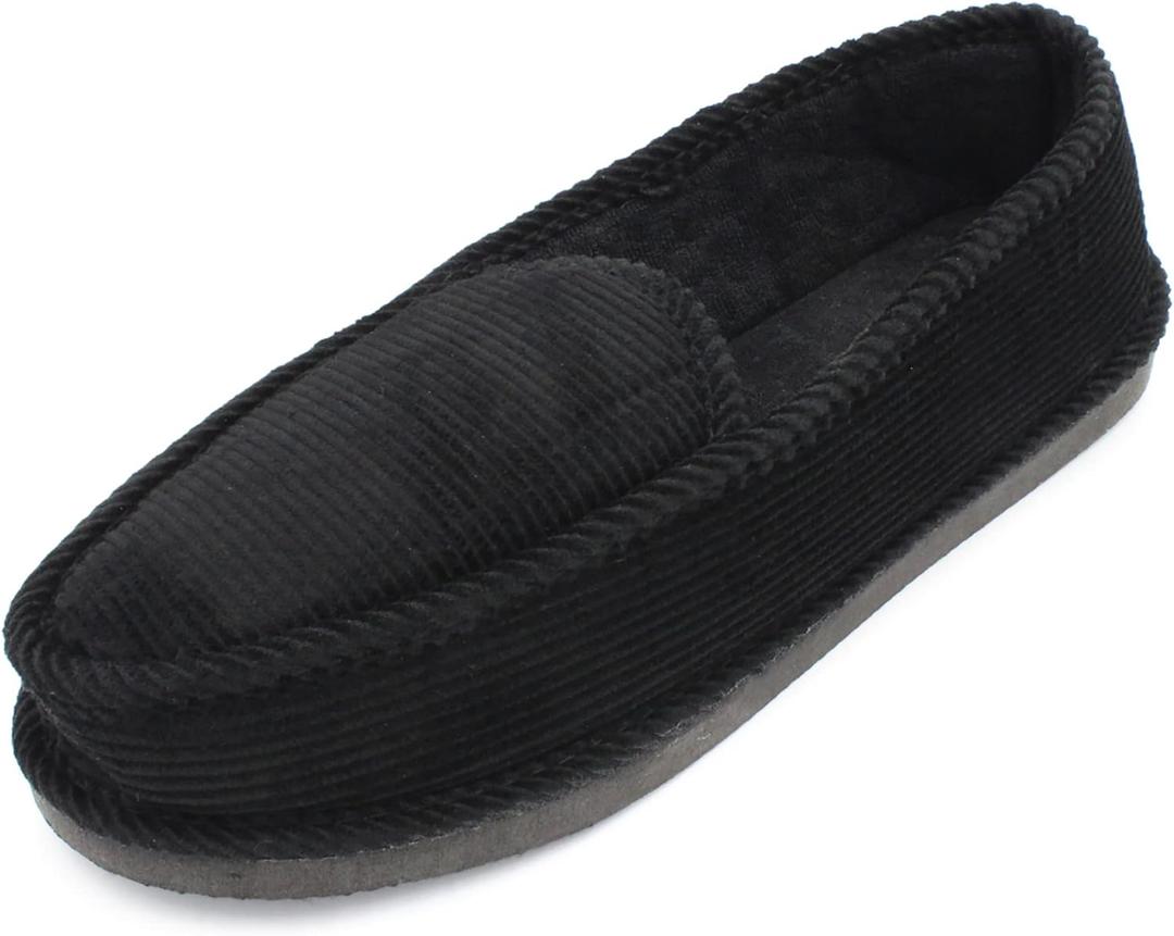 Bright Men's Corduroy House Slippers (Black)