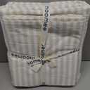 MooMee Striped Duvet Cover Set 100% Washed Cotton Linen Like Textured Breathable Durable Soft Comfy (Almond Milk Grey Classic Stripes, King 104"x90")